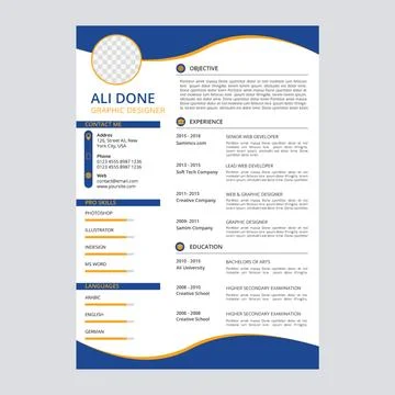 Minimalist cv template	 Stockillustratie