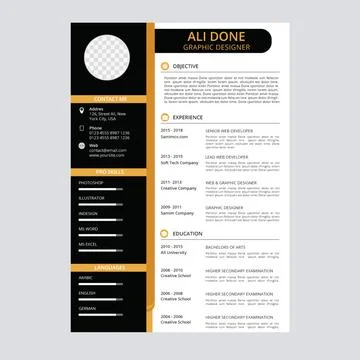 Minimalist cv template	 Stock Illustration