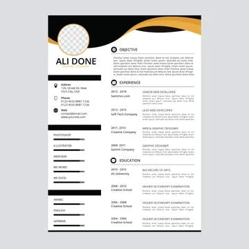 Minimalist cv template	 Stockillustratie