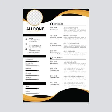 Minimalist cv template	 Stock Illustration