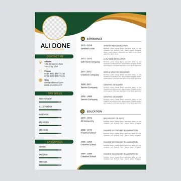 Minimalist cv template	 Stock Illustration
