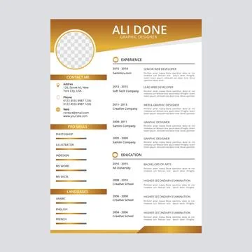 Minimalist cv template	 Stock Illustration