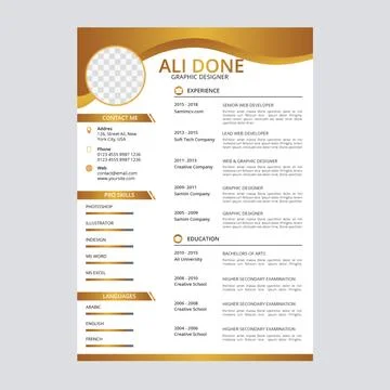 Minimalist cv template	 Illustrazione stock