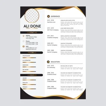 Minimalist cv template	 Illustrazione stock