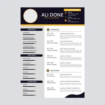 Minimalist cv template	 Stock Illustration