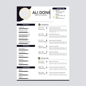 Minimalist cv template	 Illustrazione stock