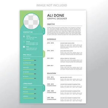 Minimalist cv template	 Stock Illustration