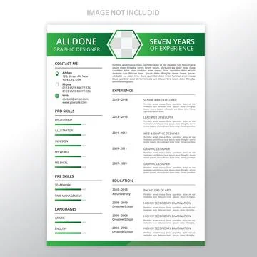 Minimalist cv template	 Stockillustratie