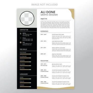 Minimalist cv template	 Stockillustratie