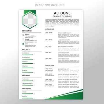 Minimalist cv template	 Stockillustratie