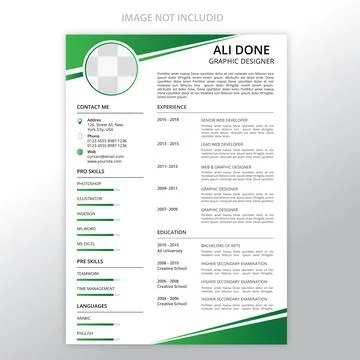Minimalist cv template	 Stock Illustration