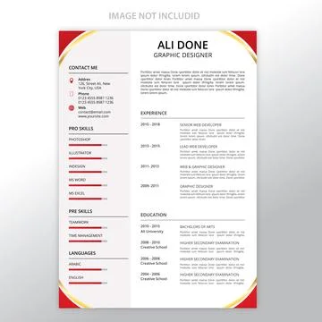Minimalist cv template	 Stock Illustration