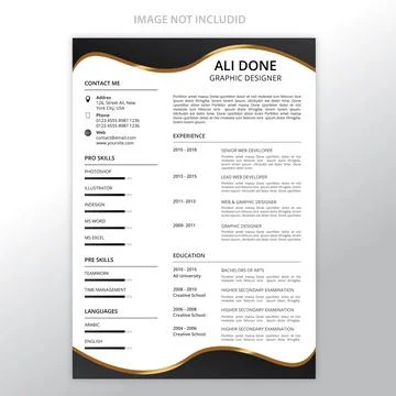 Minimalist cv template	 Stock Illustration