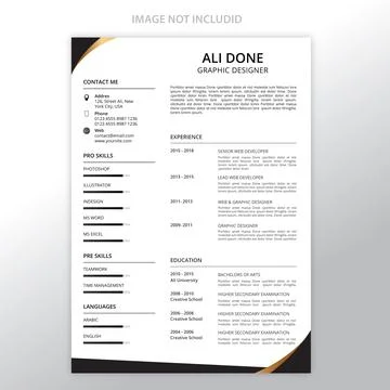 Minimalist cv template	 Stockillustratie