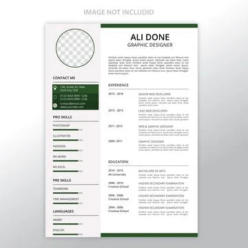 Minimalist cv template	 Stock Illustration