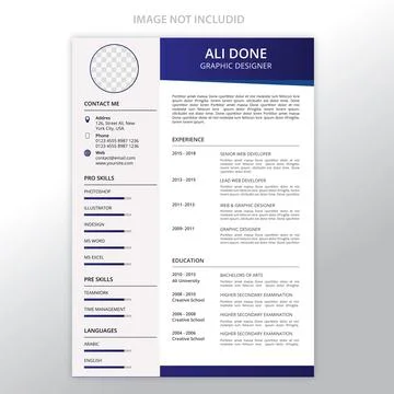 Minimalist cv template	 Stock Illustration