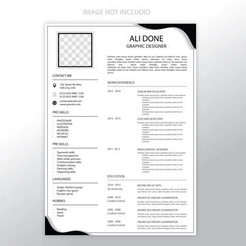 Minimalist cv template	 Stockillustratie