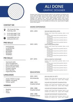 Minimalist cv template	 Stockillustratie