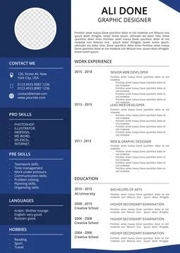 Minimalist cv template	 Stock Illustration