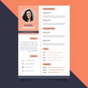 Minimalist cv template Stock Illustration