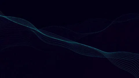 Minimalist Cyan Blue Tech Wireframe Wave Animation Stock Footage 327073875