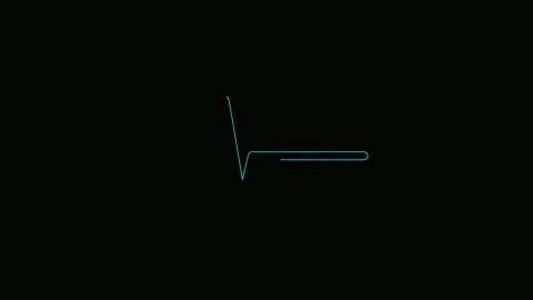 Minimalist Cyan Line Shape on Black Background - Abstract Geometric Design 库存影片 339181937