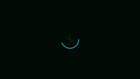 Minimalist cyan loading spinner isolated on a deep black background display Stock Footage 338311222