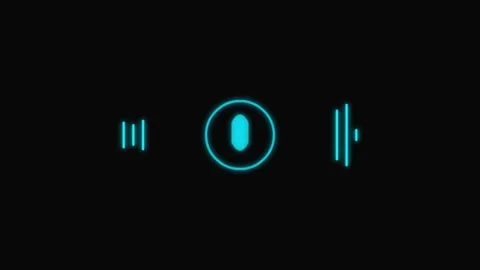 Minimalist Cyan Smart Assistant Microphone Interface Animation Stockbeeldmateriaal 335400455