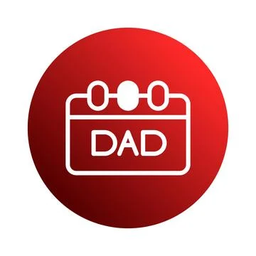 Minimalist dad icon on red gradient circle background, representing Father'.. Ilustração Stock