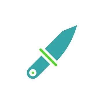 Minimalist Dagger Icon in Teal and Light Green Stock Illustration