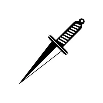 Minimalist Dagger Silhouette Vector Illustration Stock Illustration