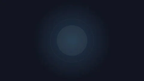 Minimalist dark blue background featuring a subtle glowing circular interface Video stock 339614914