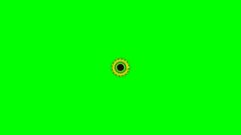 Minimalist dark circular design centered on a vibrant green background screen Video stock 340263364
