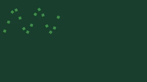 Minimalist dark green background featuring a scattered pattern of small squar Stock Footage 335145789