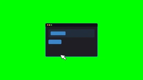 A minimalist dark mode application interface with a cursor on a green screen Stock Footage 340264989