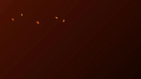 Minimalist dark red background with subtle floating orange autumn leaves Video stock 339618795