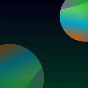 Minimalist dark wave background with green blue vibrant gradient dynamic orb sha Stock Illustration
