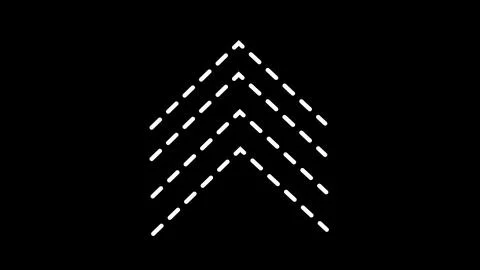 Minimalist Dashed Arrows on Black Background Illustrazione stock