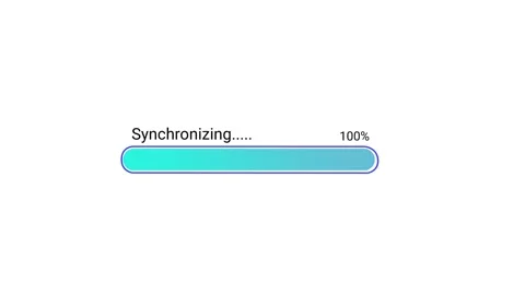 Minimalist Data Sync Progress Bar Animation | Clean Cyan &amp; Blue Status Video stock 339255768
