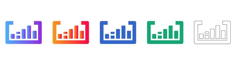 Minimalist Data Visualization Icons Stock Illustration