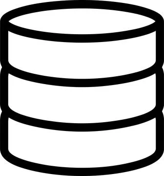 Minimalist Database Server Icon Illustration representing data storage, clo.. Stock Illustration