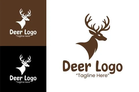 Minimalist Deer Logo Ilustração Stock