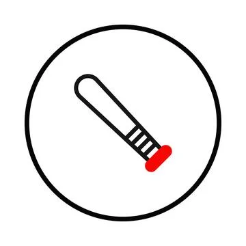 Minimalist depiction of an athletic tool within circular frame, suggesting .. Illustration