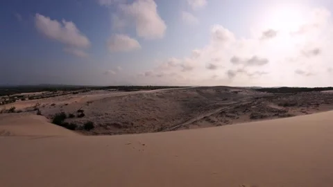 Minimalist Desert View of Endless Sand Ripples on Bau Trang Dunes Stock Footage 340964320