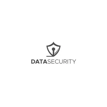 Minimalist design DATA SECURITY lock logo design Stock Illustration