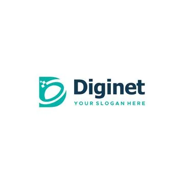 Minimalist design DIGI NET internet logo design Stock Illustration