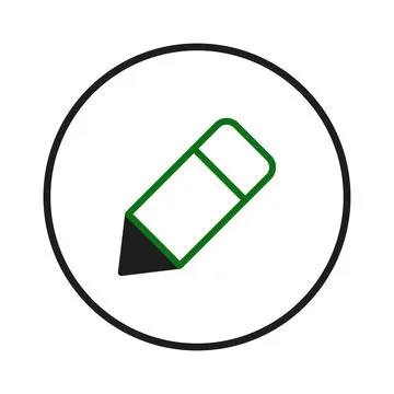 Minimalist design of a drawing implement inside a circle suggesting creativ.. Illustrazione stock
