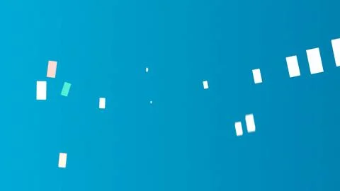 Minimalist design elements floating on blue background Stock Illustration