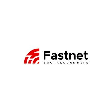 Minimalist design FAST NET internet logo design Stock Illustration
