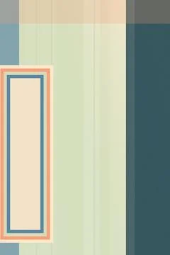 Minimalist design features a tall rectangular frame in coral and navy over .. Stock Illustration